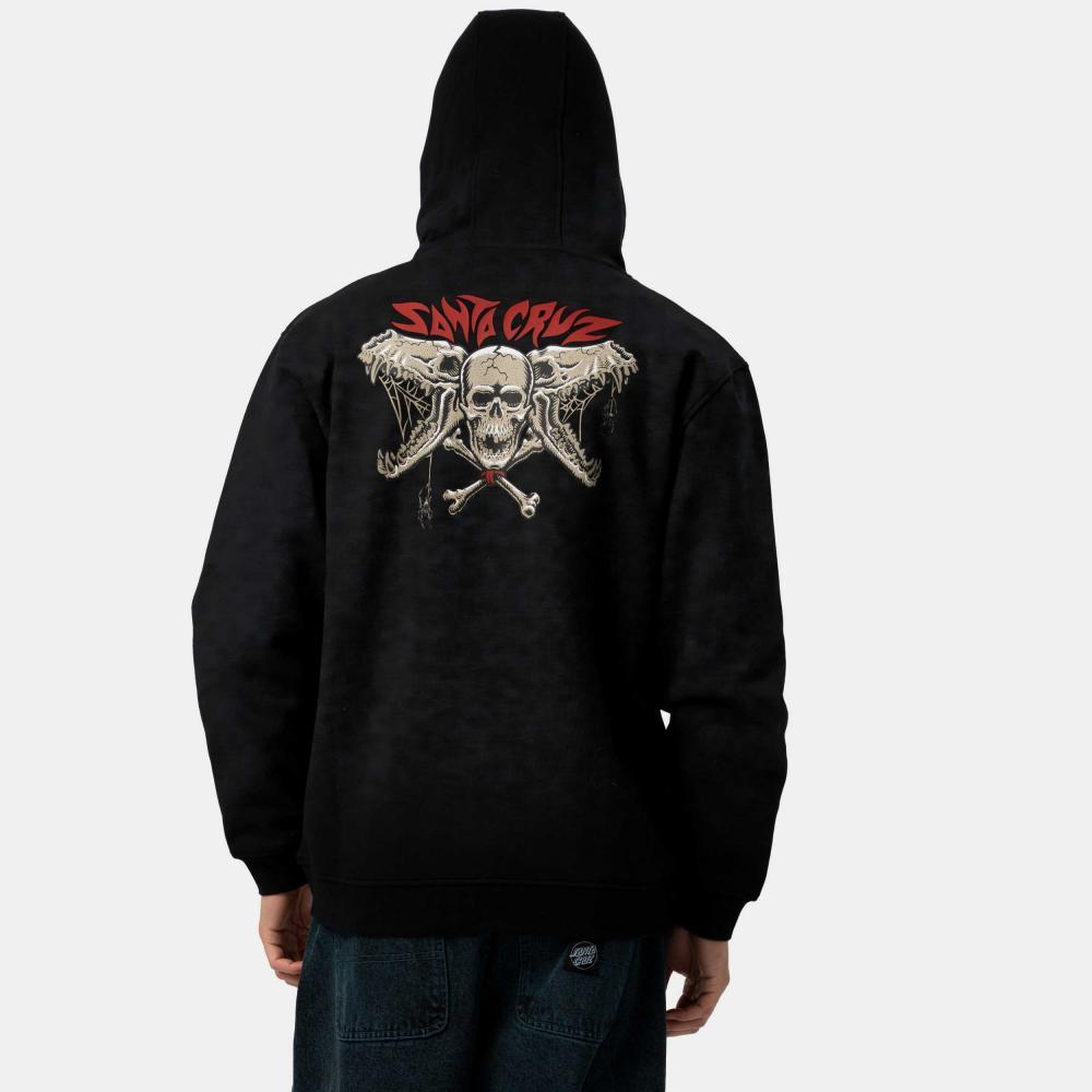Santa Cruz Hooded Sweatshirt Pace Torch Bones Black Large