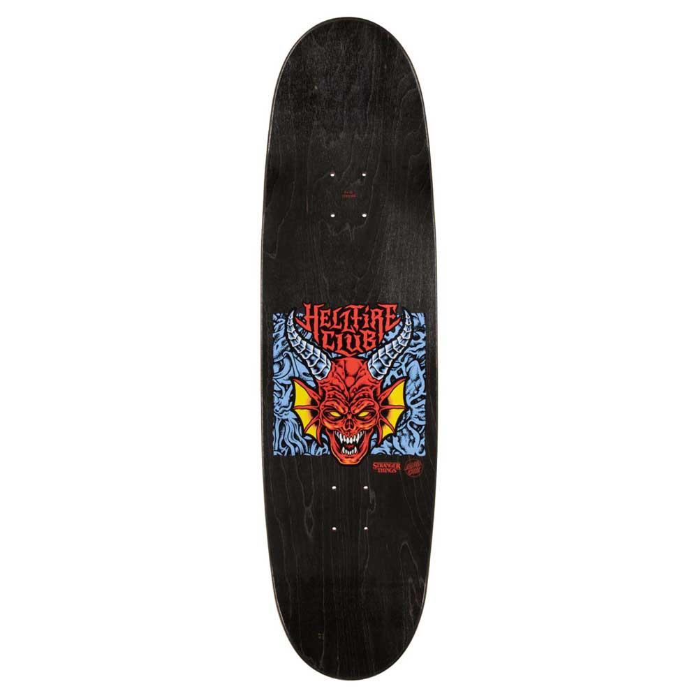 Santa Cruz X Stranger Things Hellfire Flame Skateboard Deck Black Red 9"