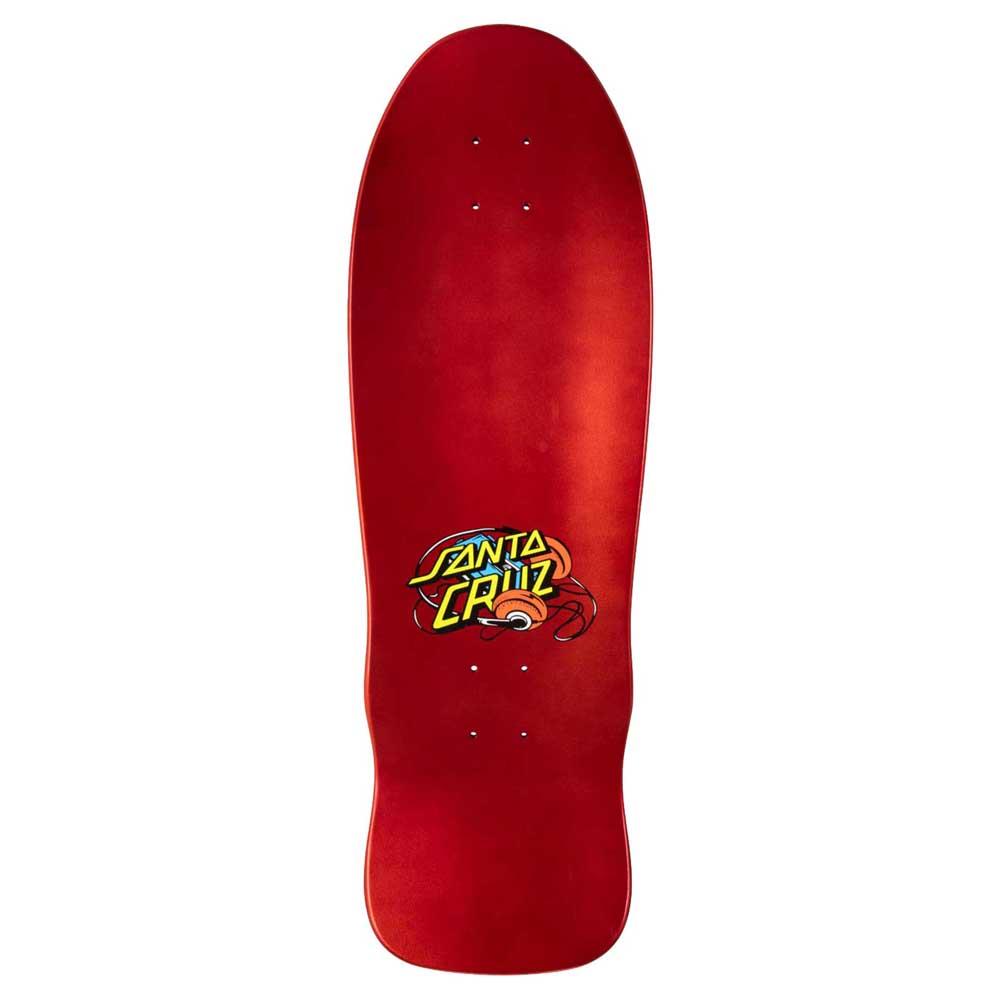 Santa Cruz X Stranger Things Melting Clock Skateboard Deck Red 9.7