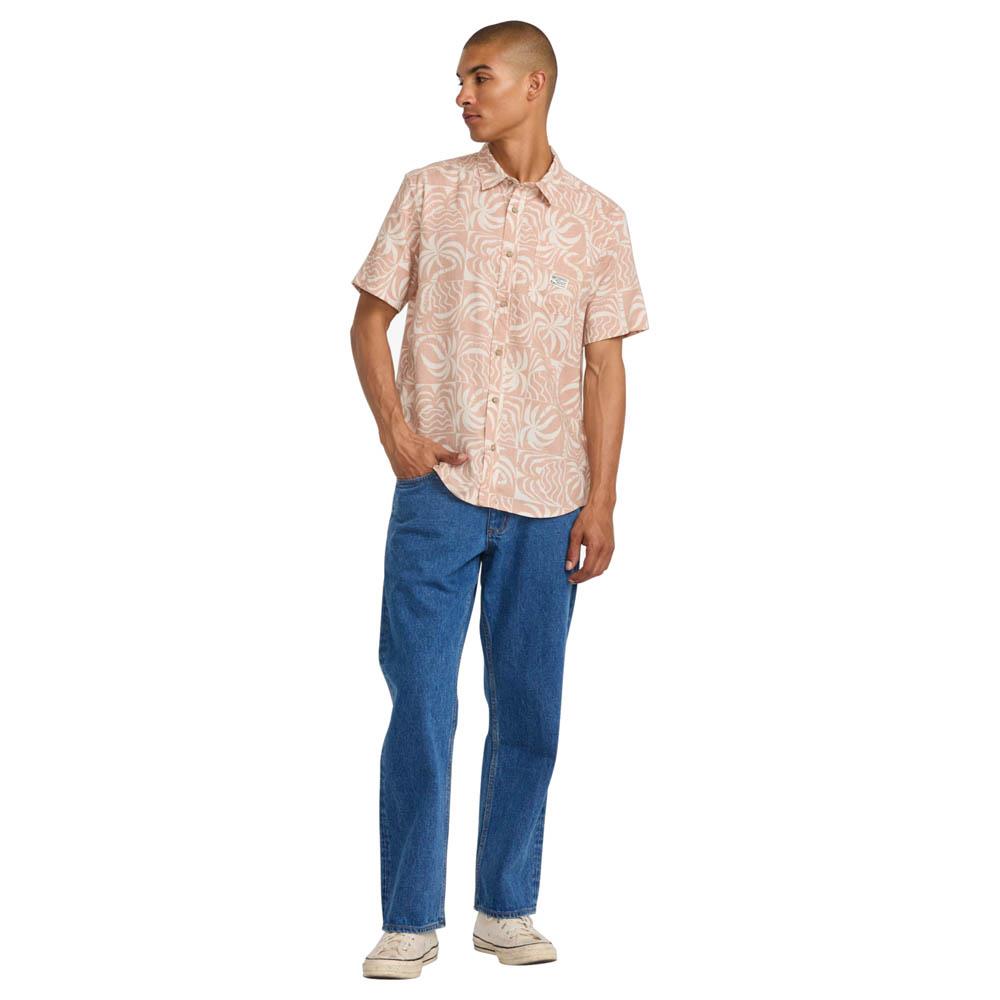 RVCA Exotica Short Sleeve Shirt Pale Mauve Pink