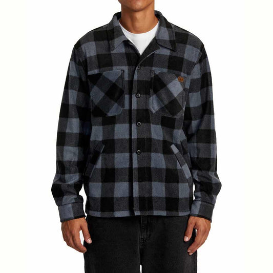 RVCA Yukon High Pile Shirt Garage Blue Pile