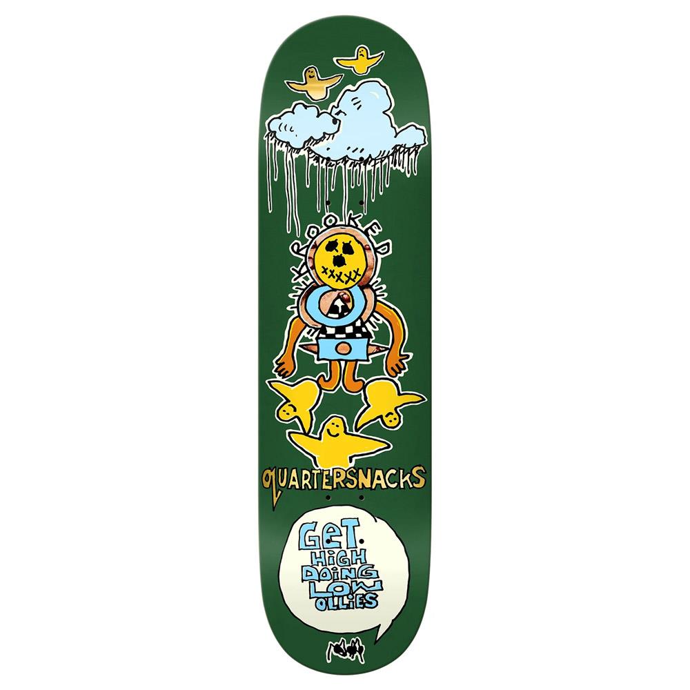 Krooked X Quarter Snacks Get High Olive Skateboard Deck 8.25"