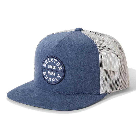 Brixton Oath MP Trucker Cap One Size Blue Chambray White
