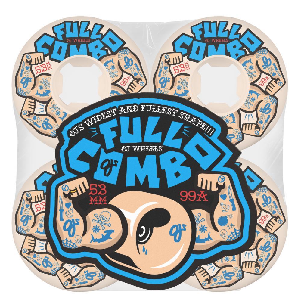 OJ Skateboard Wheels Team Elite Full Combo 99a White 53mm