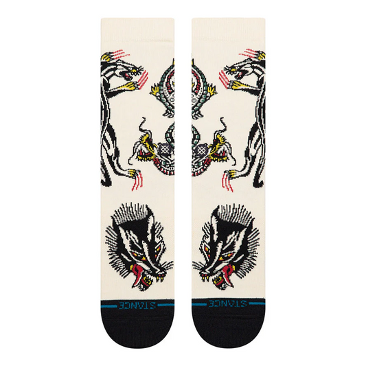 Stance X Bert Krak Battle Crew Socks Cream Large Uk7-11