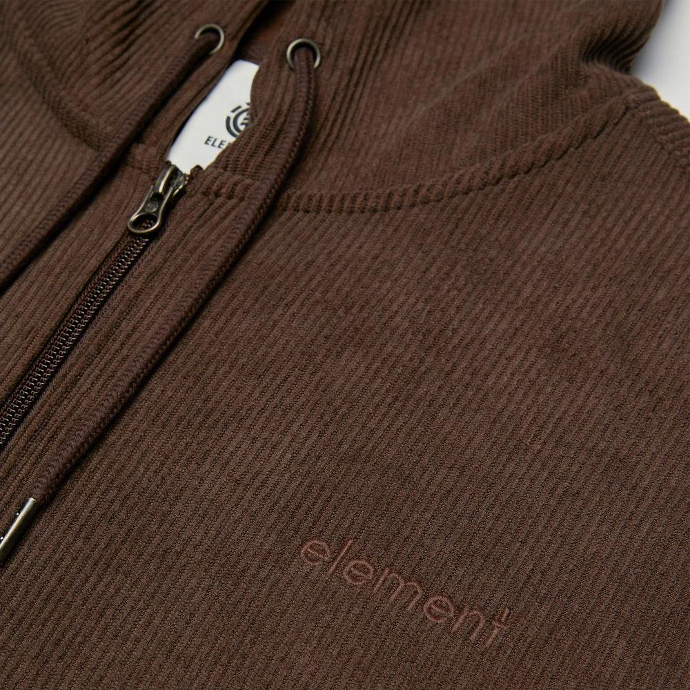 Element Lowcase Corduroy Zip Hooded Sweatshirt Java Brown