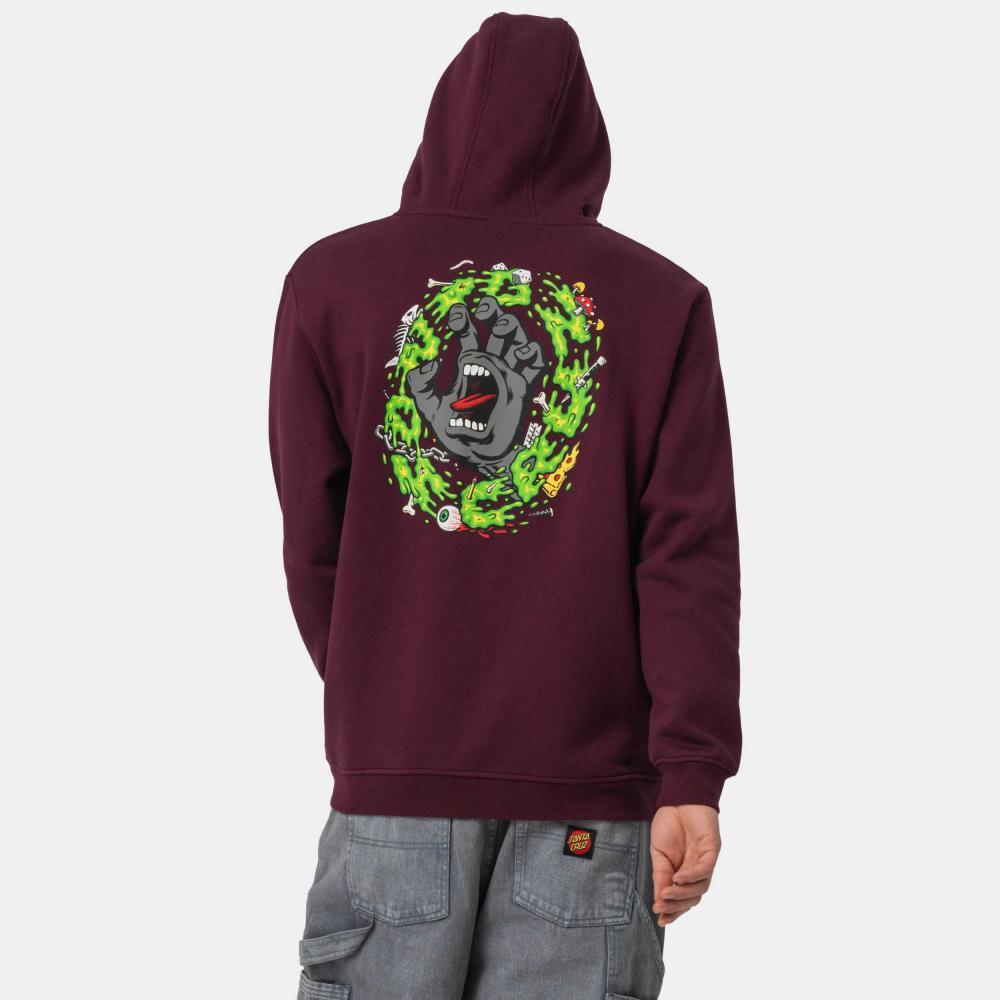 Santa Cruz Hooded Sweatshirt Slime Scream Dark Cherry Medium