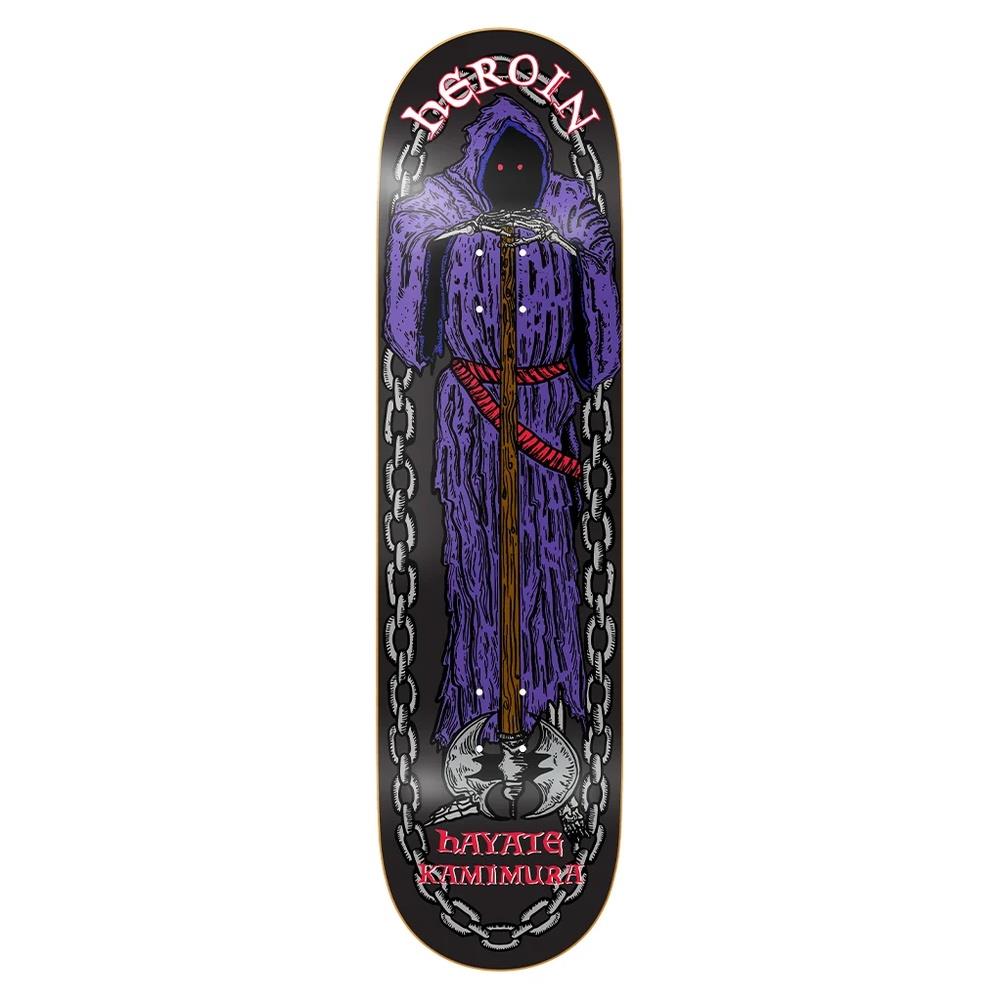 Heroin Skateboards Hayate Axeman Skateboard Deck Black 8.25”