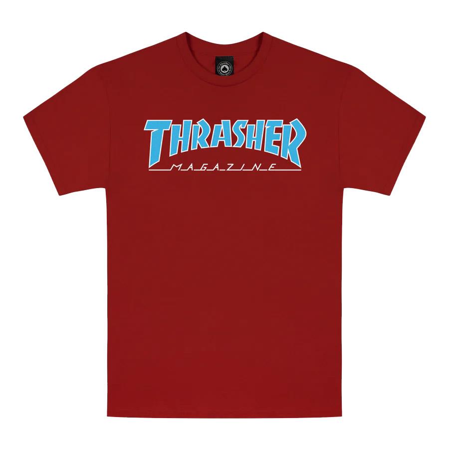 Thrasher Skateboard Magazine Outlined T-Shirt Cardinal