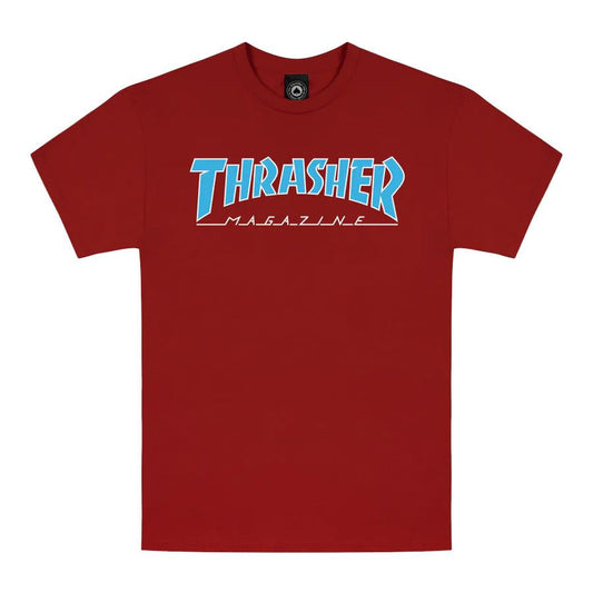 Thrasher Skateboard Magazine Outlined T-Shirt Cardinal