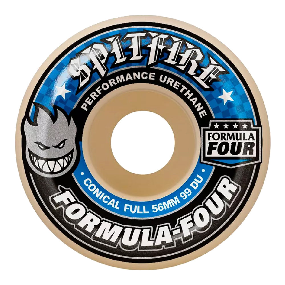 Spitfire Formula Four Conical Full Skateboard Wheels 99DU 56mm Natural