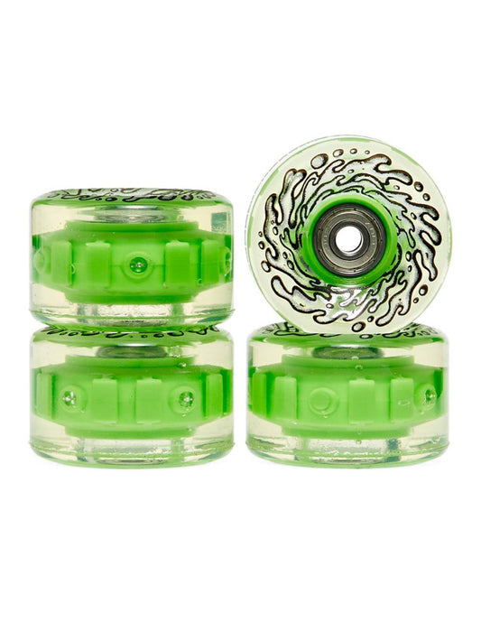 Slime Balls Wheels And Bearings OG Slime Skateboard Wheels 78A Light Up Green/Clear 60mm
