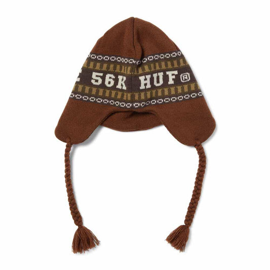 Huf X Bronze Flap Beanie Brown