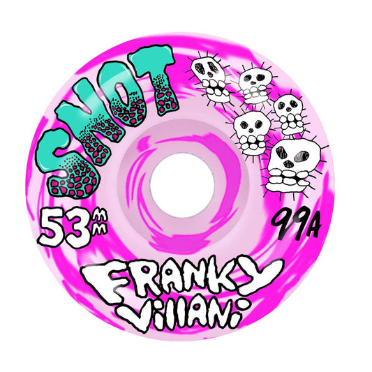 Snot Wheels Franky Skulls Pink Swirl Skateboard Wheels Classic 53mm 99A