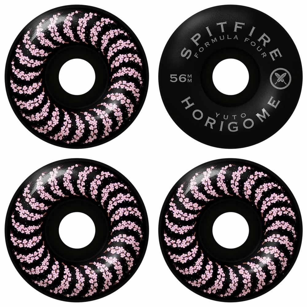 Spitfire Formula Four Skateboard Wheels F4 99 Yuto Cherry Blossom Black 56mm