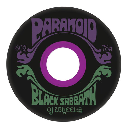 OJ Skateboard Wheels Black Sabbath Super Juice Paranoid Soft 78a Black 60mm
