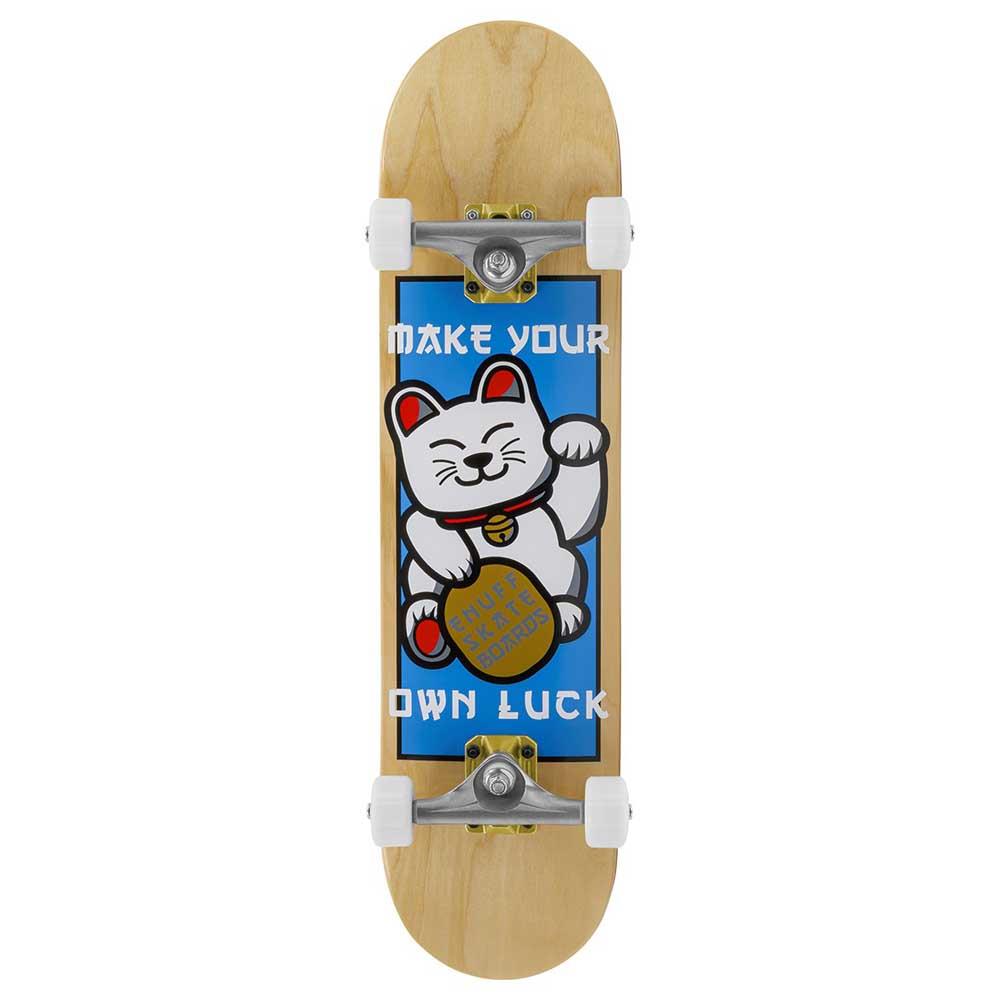 Enuff Lucky Cat Complete Skateboard 92A Medium Wheels Natural 8"