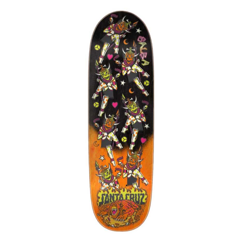 Santa Cruz Salba Firedance Pro Shaped Black Orange Skateboard Deck 8.8"