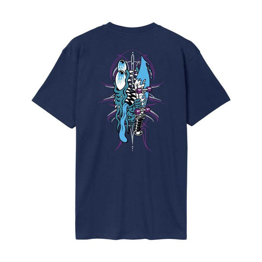 Santa Cruz Meek Pinstripe Slasher T-Shirt Midnight Blue