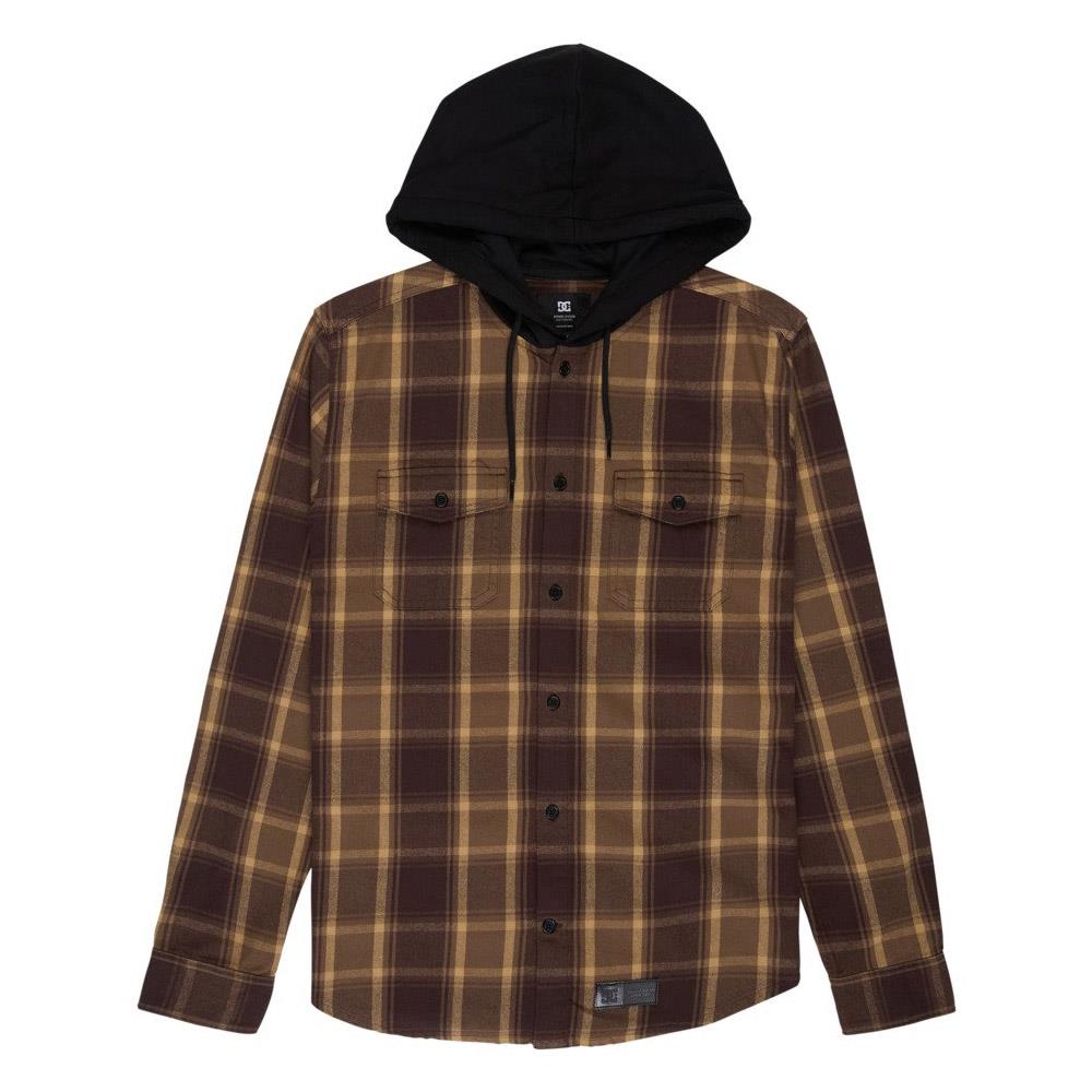 DC Shoe Co Ruckus Coffee Bean Brown Hooded Long Sleeve Shirt