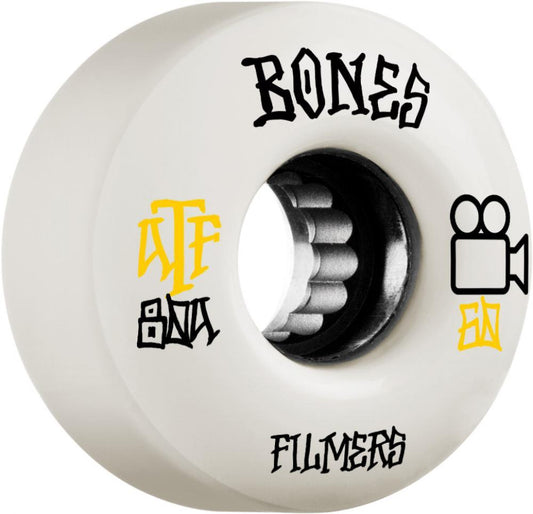Bones Wheels ATF Filmers Skateboard Wheels 80a White 60mm