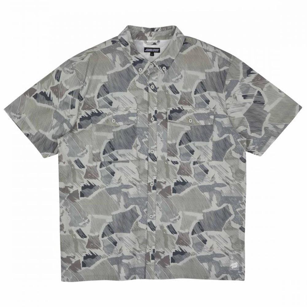 Santa Cruz Nico Short Sleeved Shirt Woodcut Camo