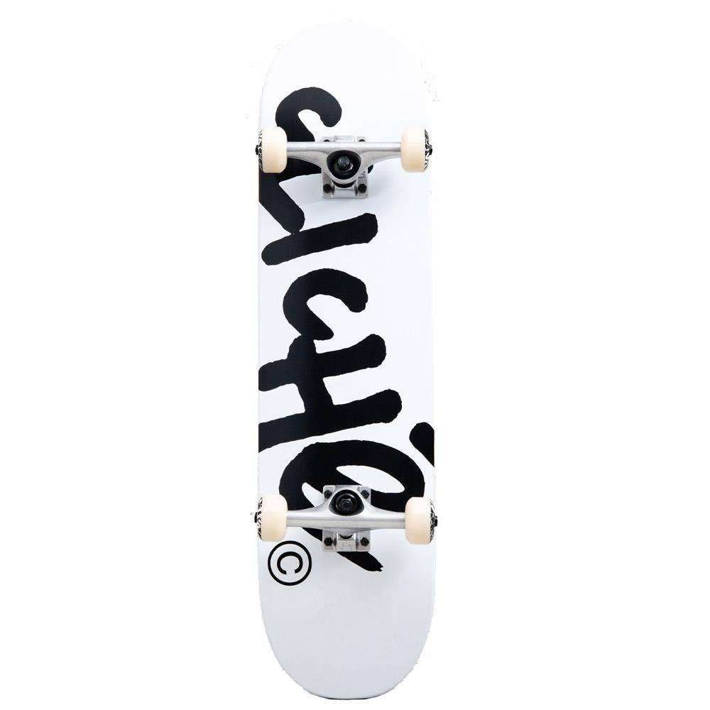 Cliché Handwritten Factory Complete Skateboard White Black 8''