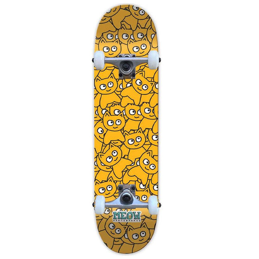 Meow Sticker Pile Factory Complete Skateboard Original 7.5"