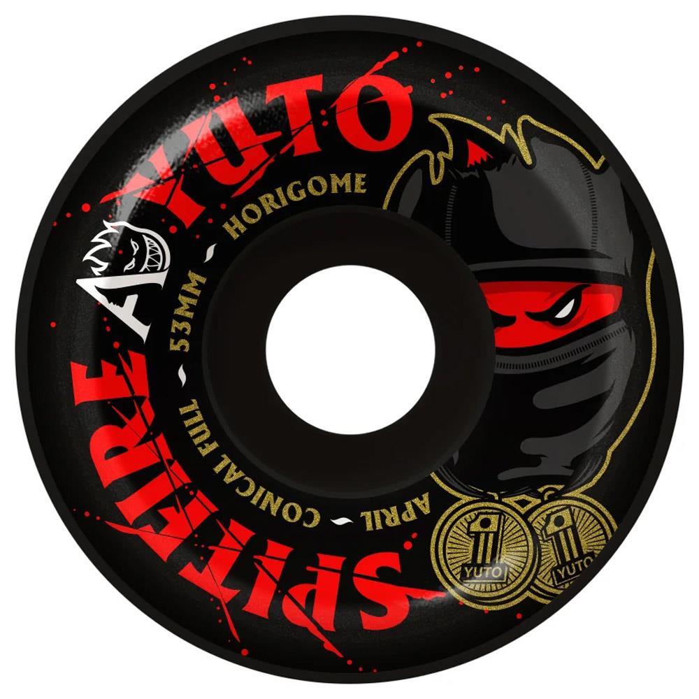 Spitfire x April Formula 4 Yuto Conical Full 53mm Skateboard Wheels Black 99a