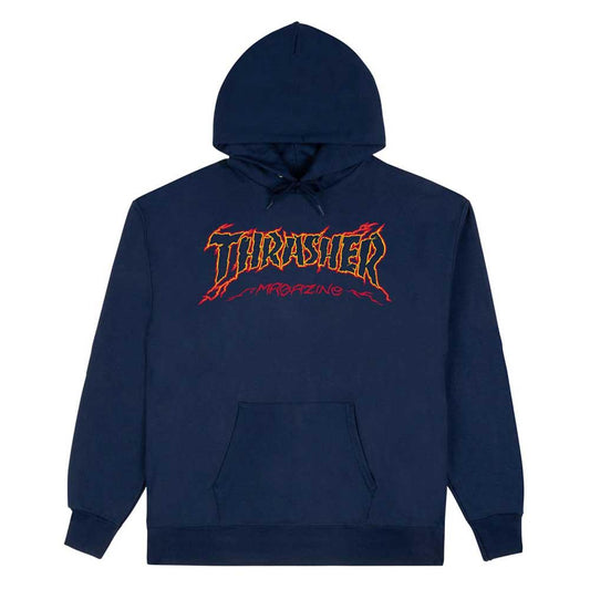 Thrasher Cracked By ExTeenager Hooded Sweatshirt Navy