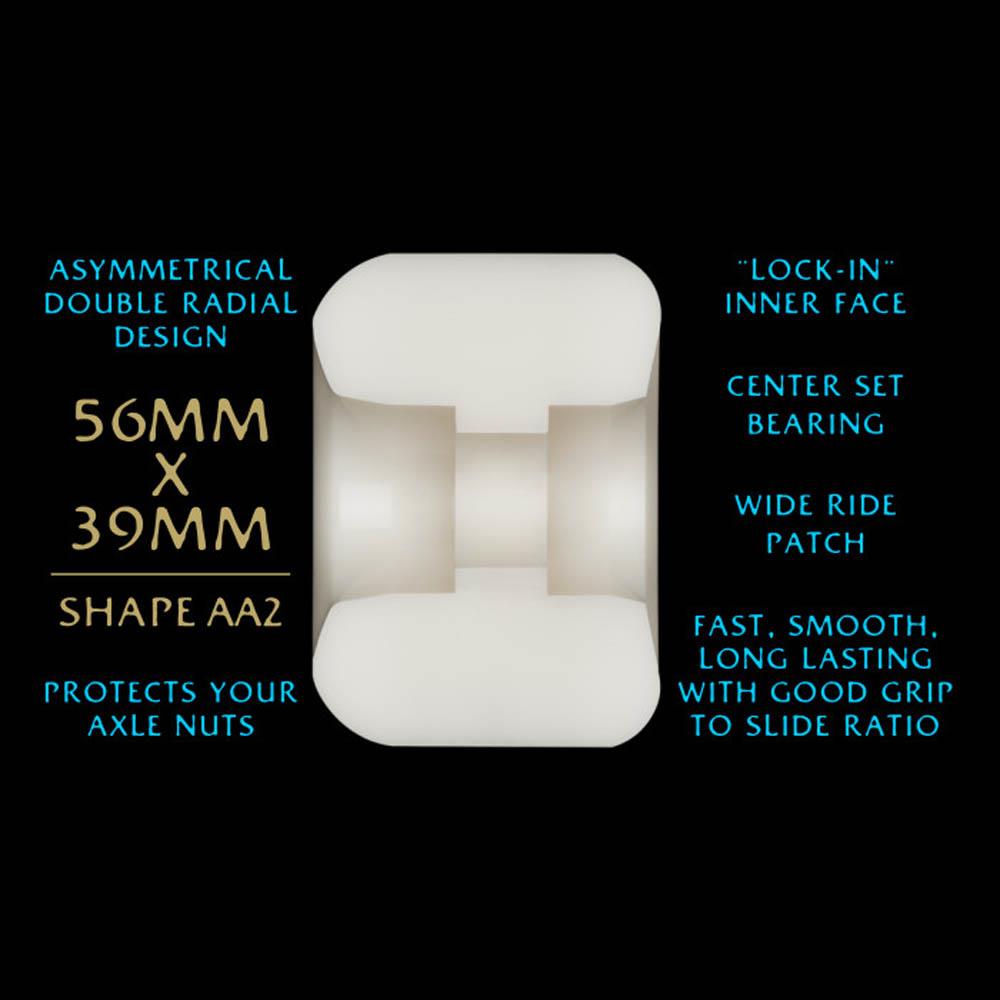 Powell Peralta Dragon Formula Skateboard Wheels Nano Rat 54mm x 39mm 97A AA2 Off White Blue