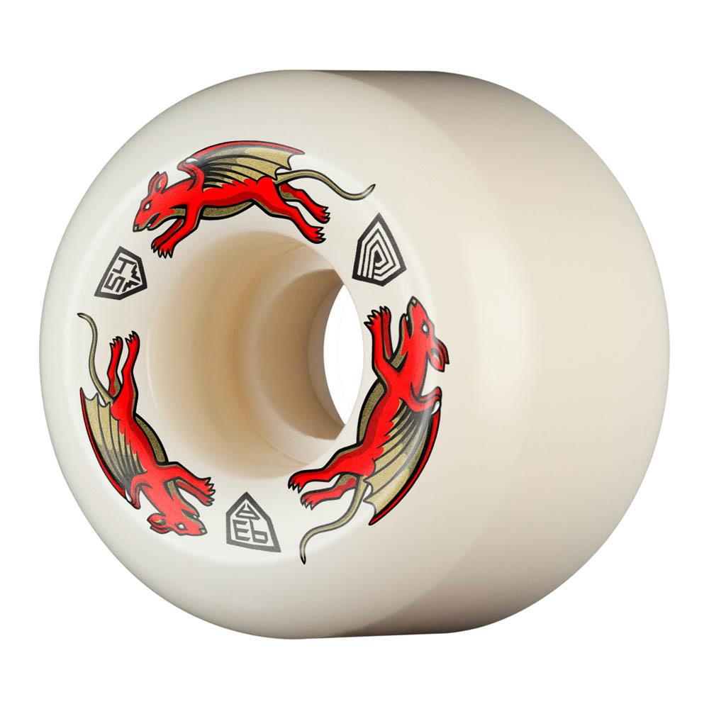 Powell Peralta Dragon Formula Skateboard Wheels Nano Rat 54mm x 34mm 93A V4 Off White Red