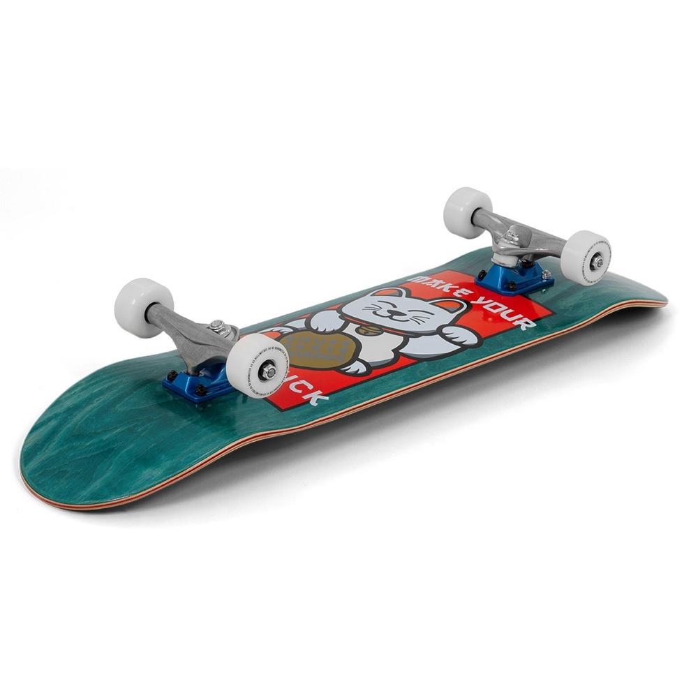 Enuff Lucky Cat Complete Skateboard 92A Medium Wheels Green 8"