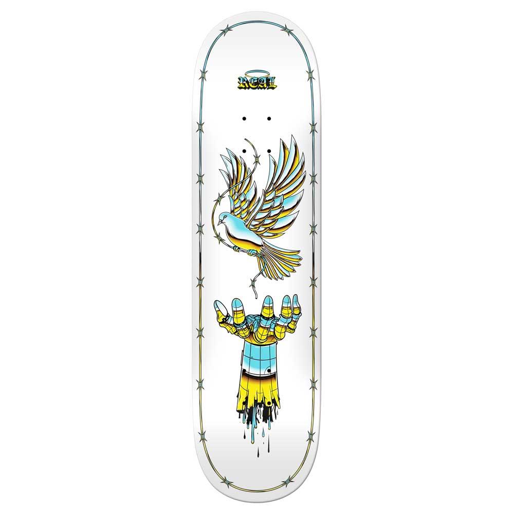 Real Skateboards Team Synthetic Peace Skatebard Deck White 8.25"