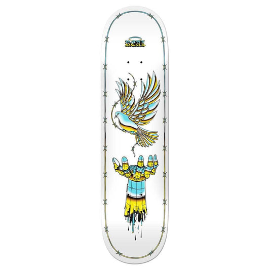 Real Skateboards Team Synthetic Peace Skatebard Deck White 8.25"