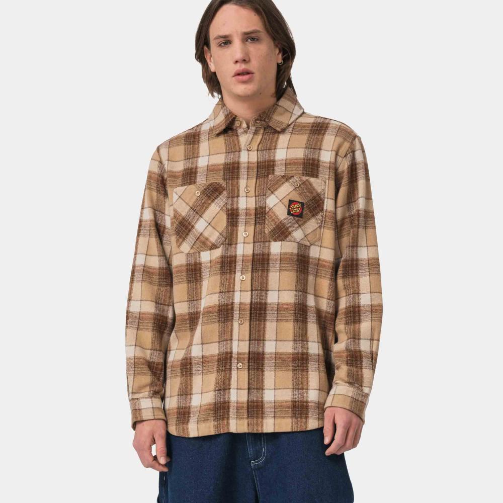 Santa Cruz Skateboards Shirt Apex Shirt Brown Check