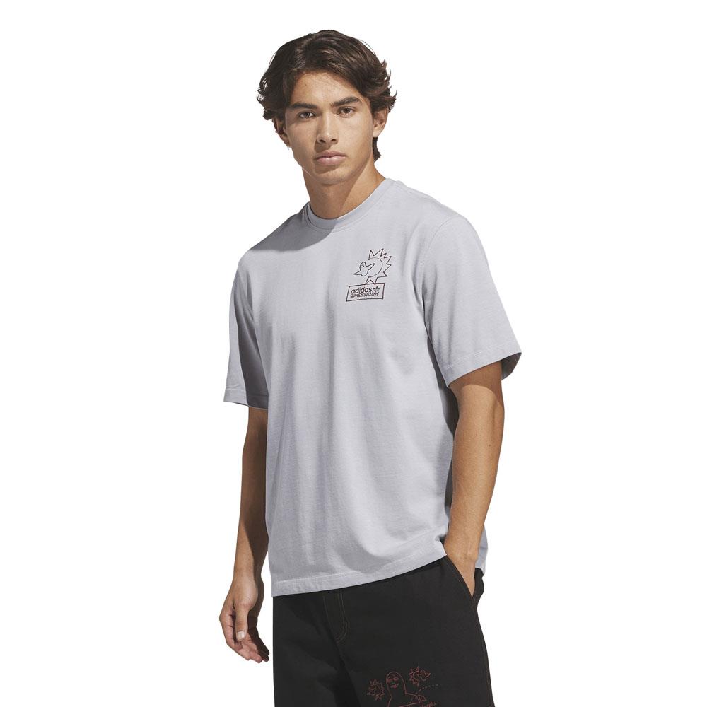 Adidas Skateboarding Gonz Not Amused T-Shirt Halo Silver Shadow Red