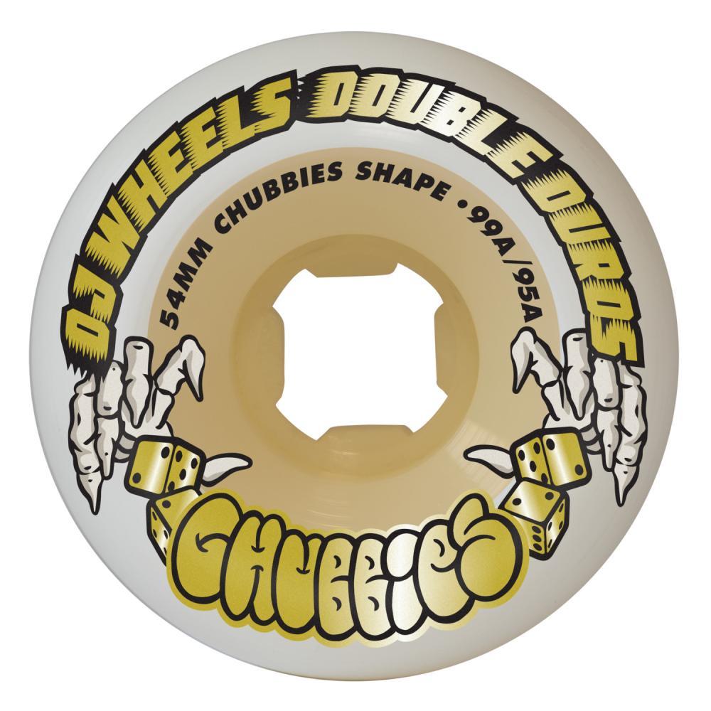 OJ Skateboard Wheels Team Double Duro Chubbies 99a White Gum 54mm
