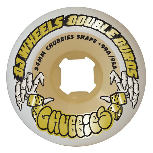 OJ Skateboard Wheels Team Double Duro Chubbies 99a White Gum 54mm