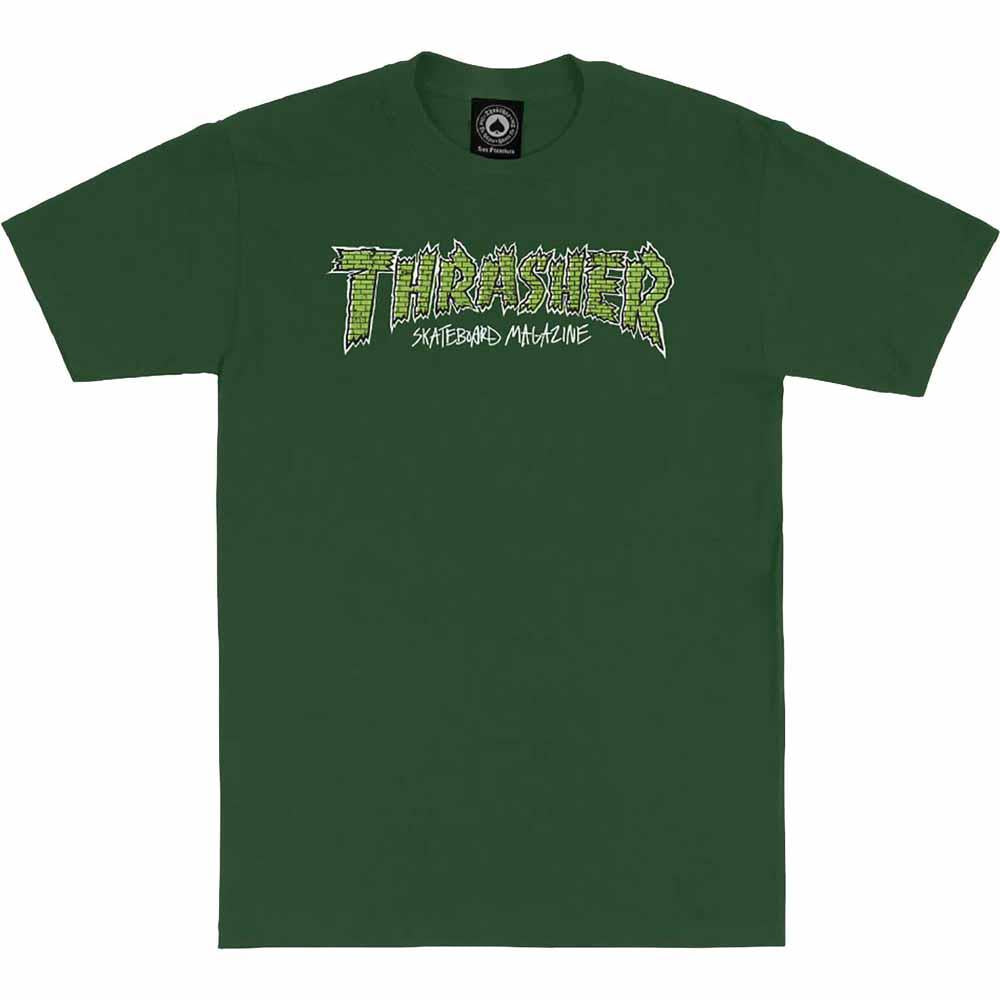 Thrasher Magazine Brick Logo Graphic T-Shirt Forest Green
