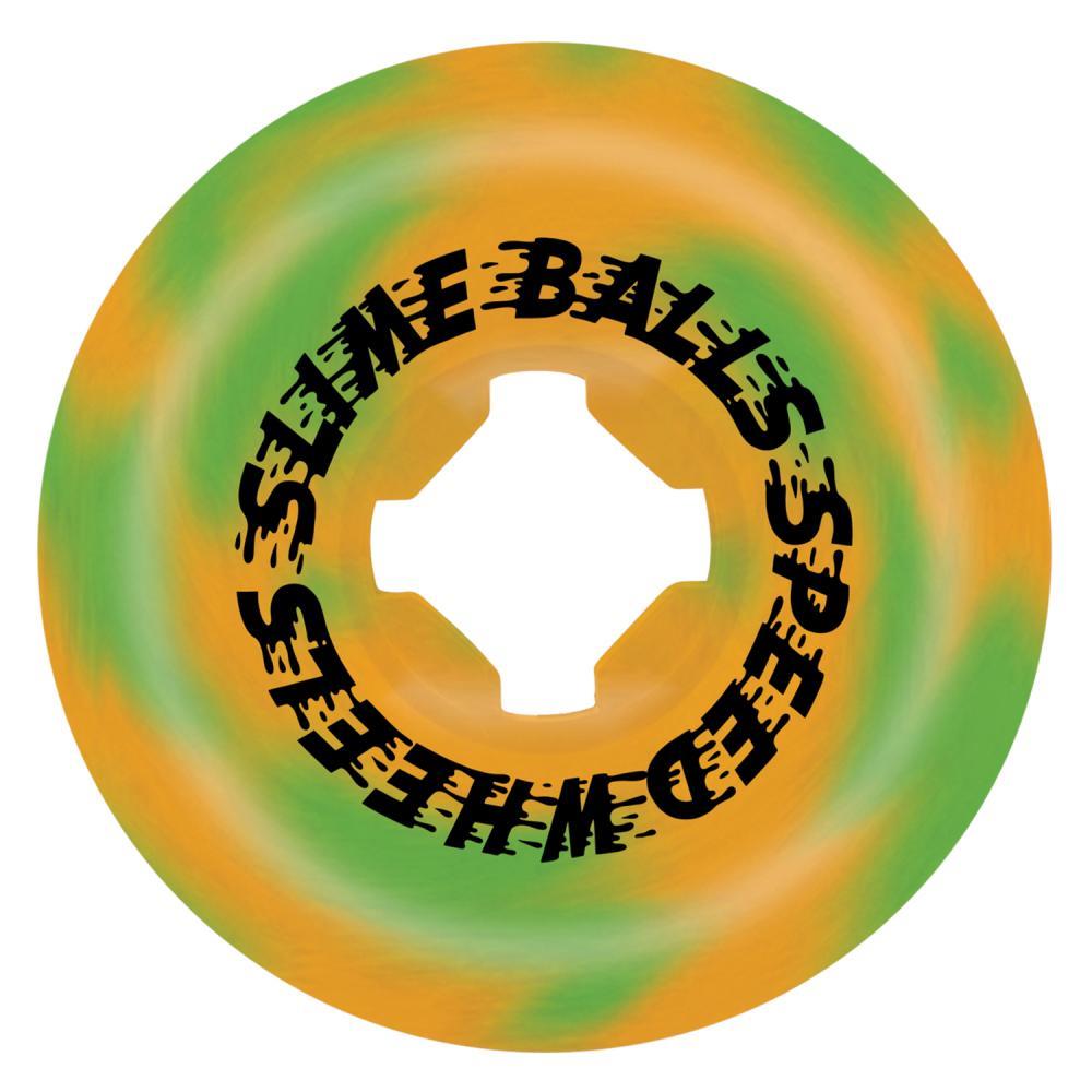 Slime Balls Skateboard Wheels Face Melter Trip Balls 99a Green Orange Swirl 56mm