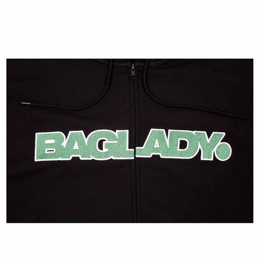 Baglady Supplies Full Zip Hooded Sweatshirt Black