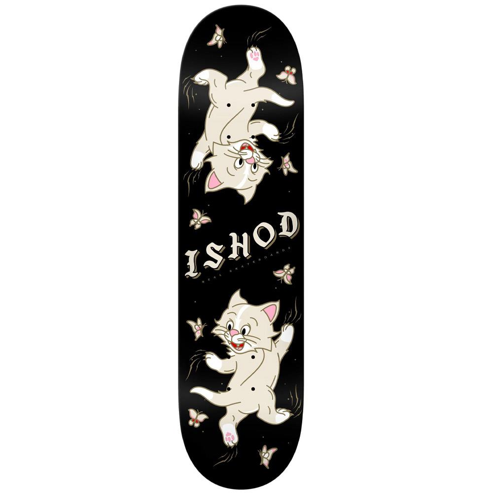 Real Ishod Kitten Scratch Twin Tail Skateboard Deck Black 8.5"