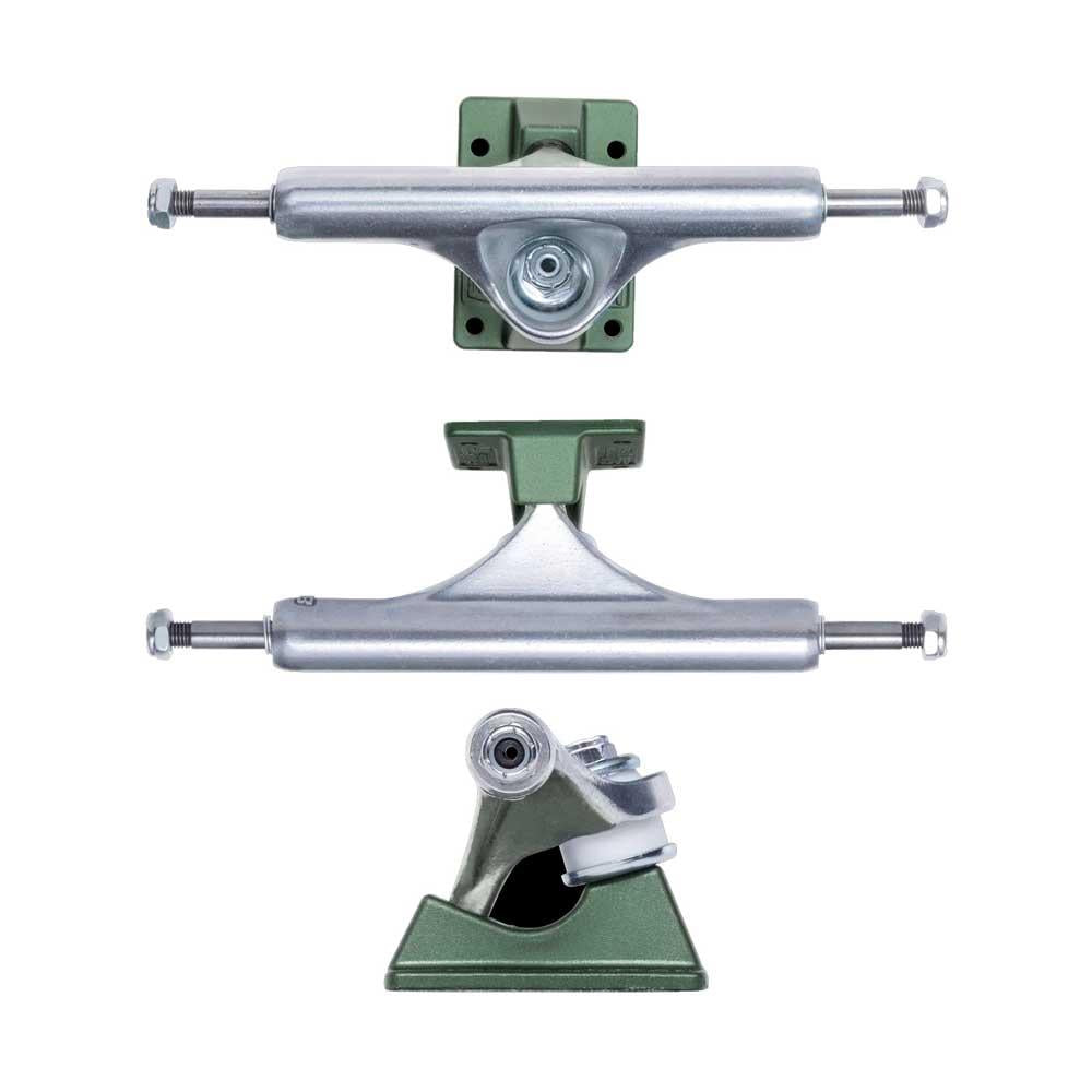 Slappy ST1 Hollow Lights Skateboard Trucks Polished Gunmetal Green 8.25"