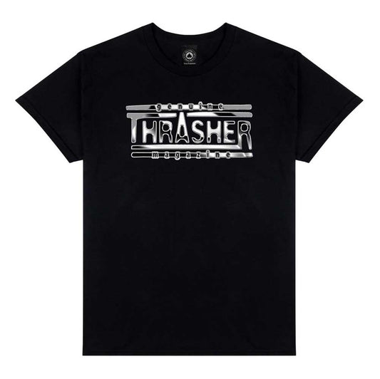 Thrasher Chrome Genuine T-Shirt Black