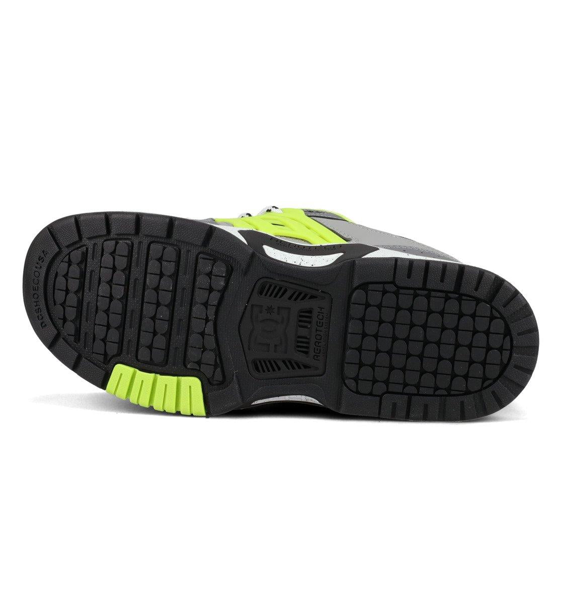 DC AT-2 Grey Black Lime Leather Skate Shoes