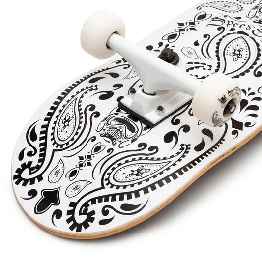 Speed Demons Bandana Factory Complete Skateboard Black White 8"