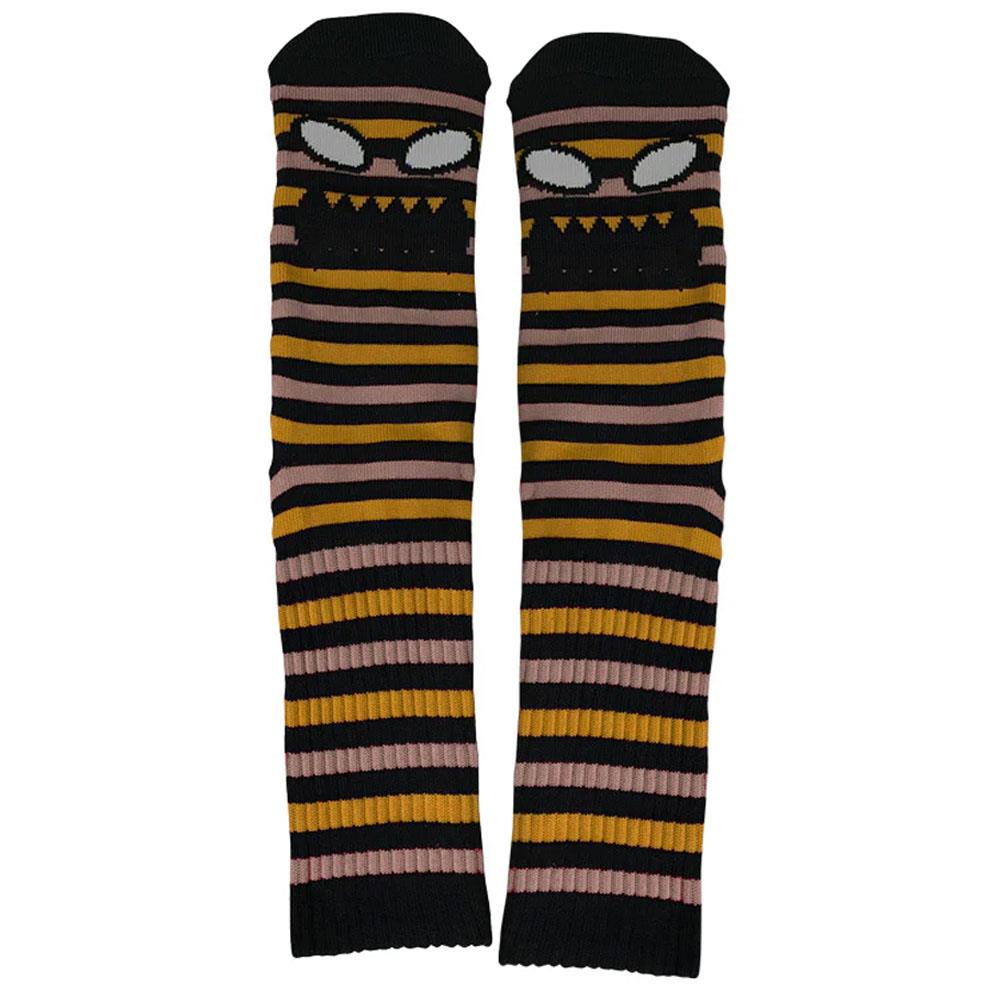 Toy Machine Monster Face Mini Stripes Socks Black Mustard