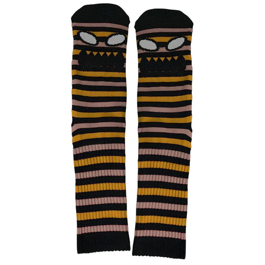Toy Machine Monster Face Mini Stripes Socks Black Mustard