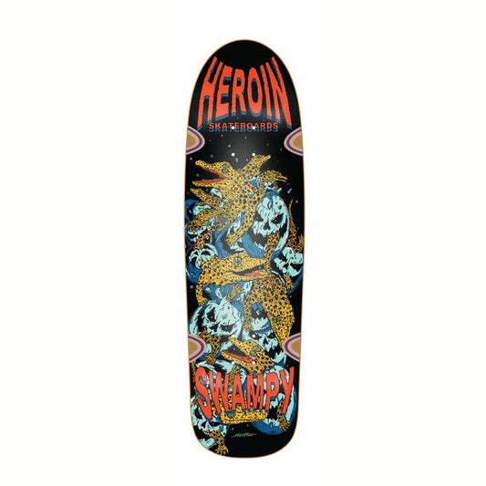 Heroin Skateboards Swampy x Hirotton Gators Skateboard Deck 9.125" Deer Man Shape